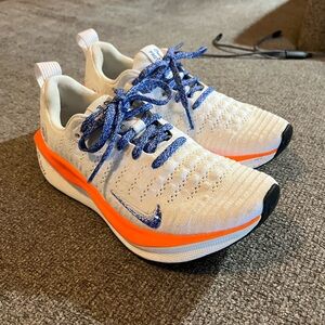 Nike White and Orange Sneakers with Cushioned Sole